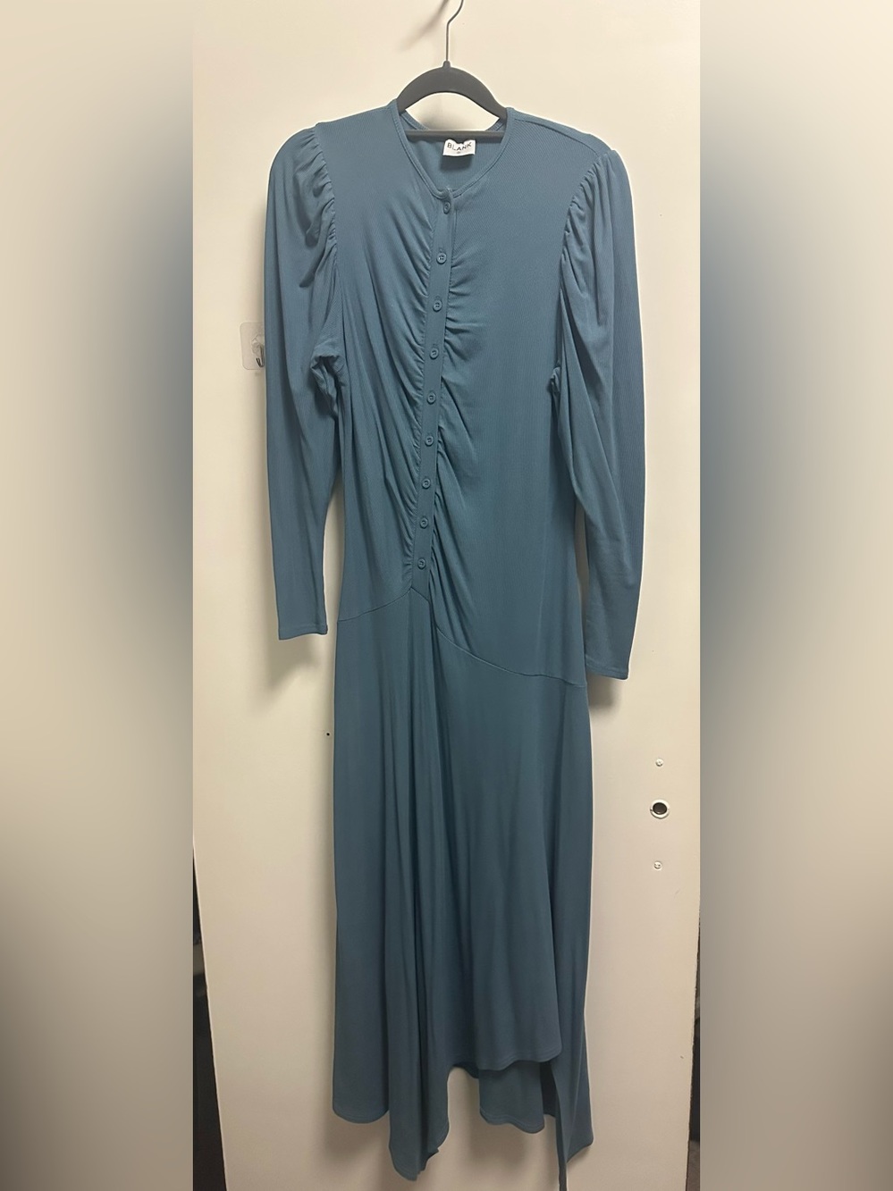 Dress Blank Teal Long Sleeve Midi Dress